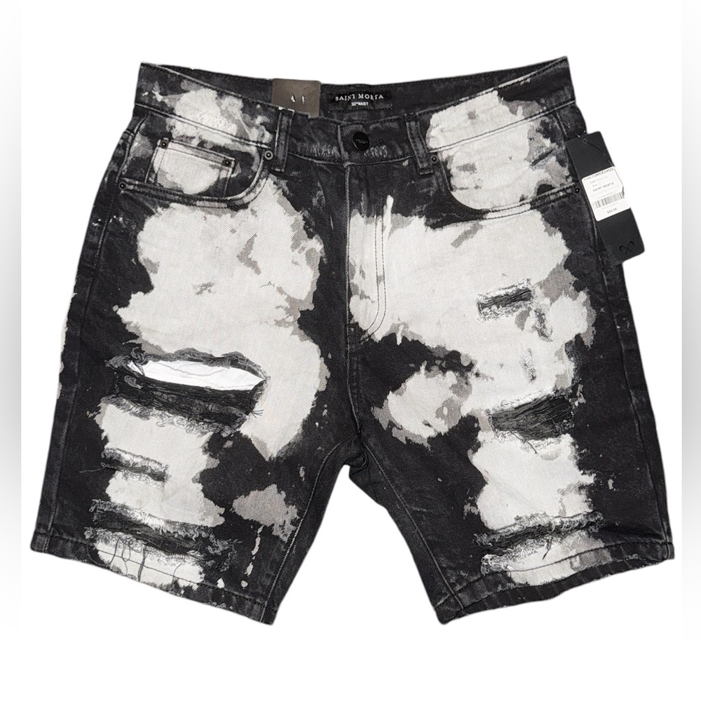 ⚫️ NWT! Saint Morta Distressed Jean Shorts